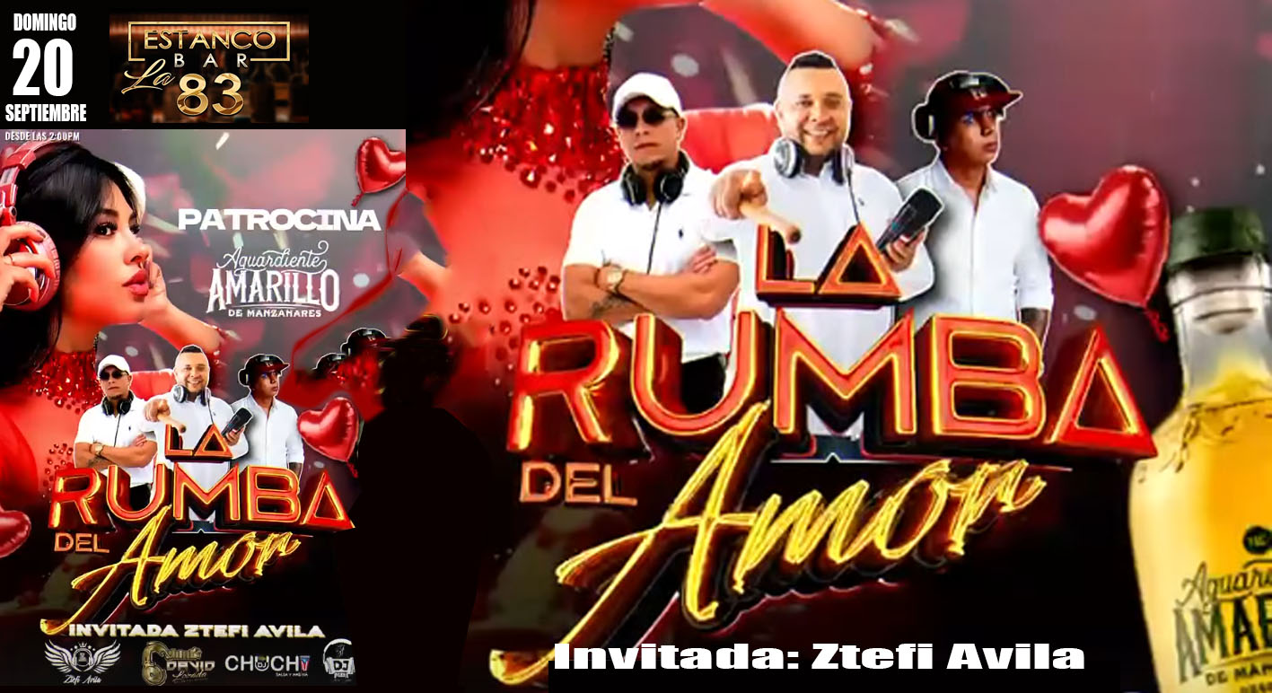 El domingo 20 de septiembre será la rumba del amor en Estanco La 83